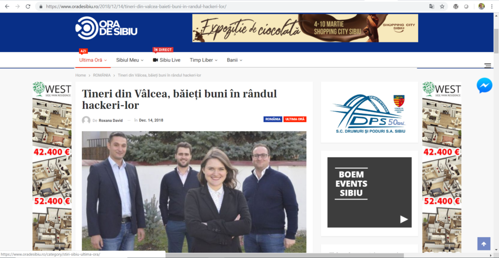 Cyber Threat Defense at Ora de Sibiu newspaper