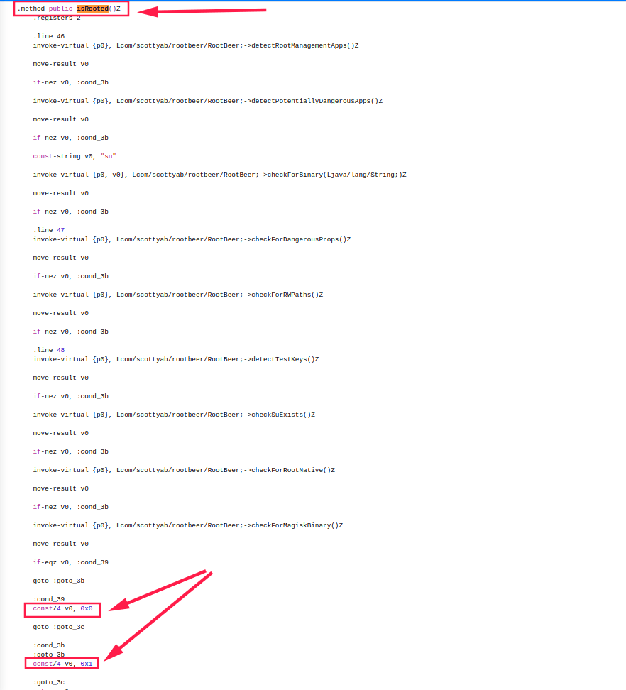 Illustration 2 for how to bypass rootbeers root detection